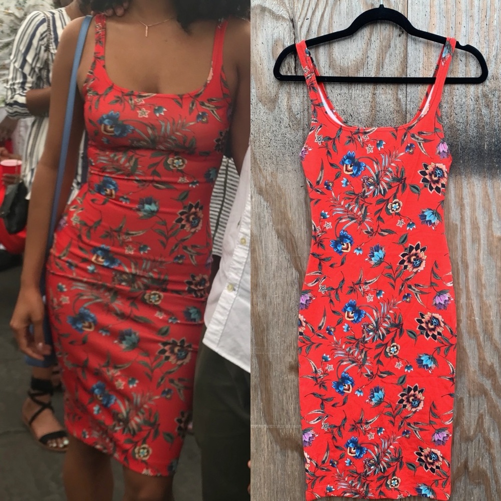 Floral Print Body Con Dress